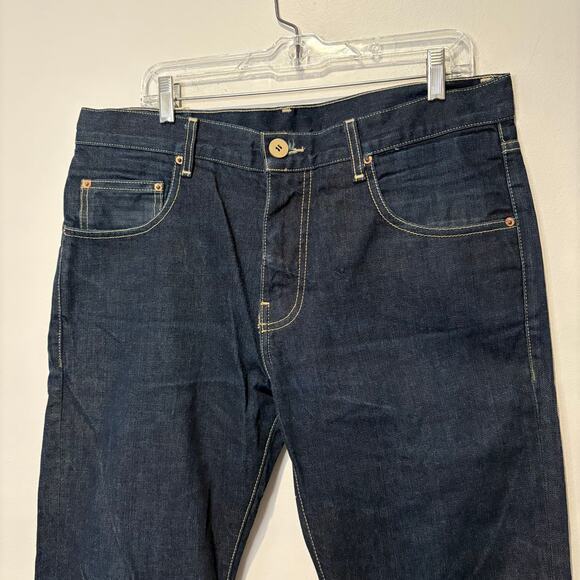 Vintage Deep Pocket Jeans Co Jeans Mens 34x34 Dark Blue Denim Straight USA Made - Picture 3 of 8